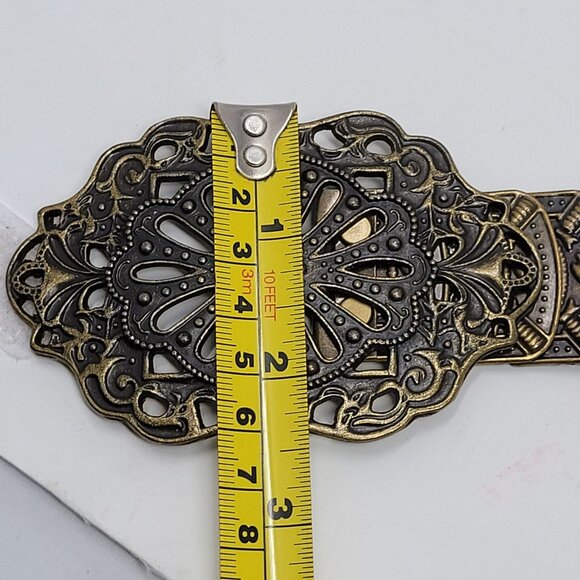 Vtg Filagree Bronze Victorian Rival Snake Scale Stretch Belt Sz M/L Renaissance - Picture 9 of 16